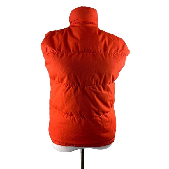 Vintage 80's The North Face Puffer Snap Front Vest Orange Medium H14145 *Flawed* - Picture 7 of 16